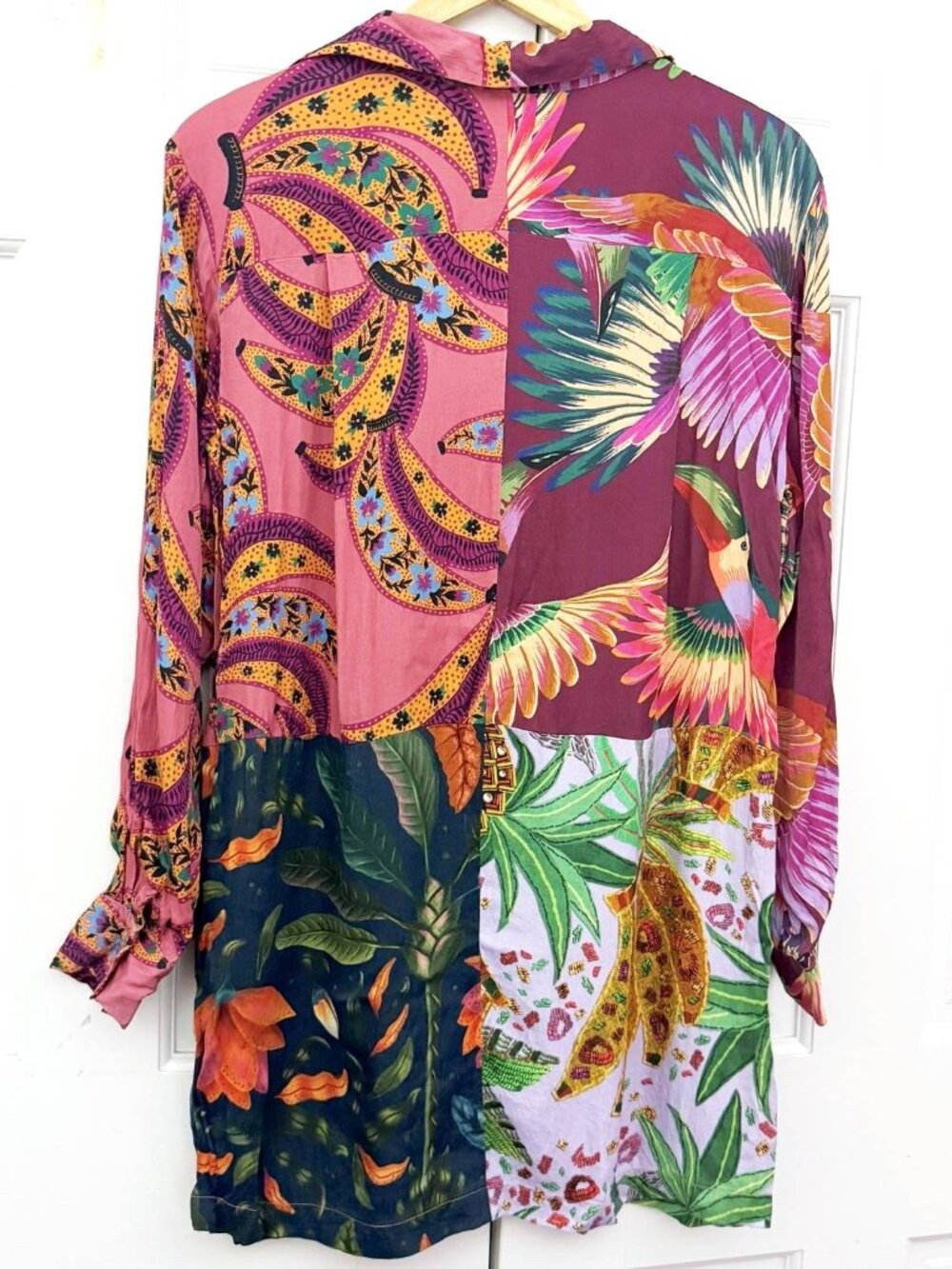 Farm Rio Mixed Tropical Print Shirt Dress - Picture 7 of 7
